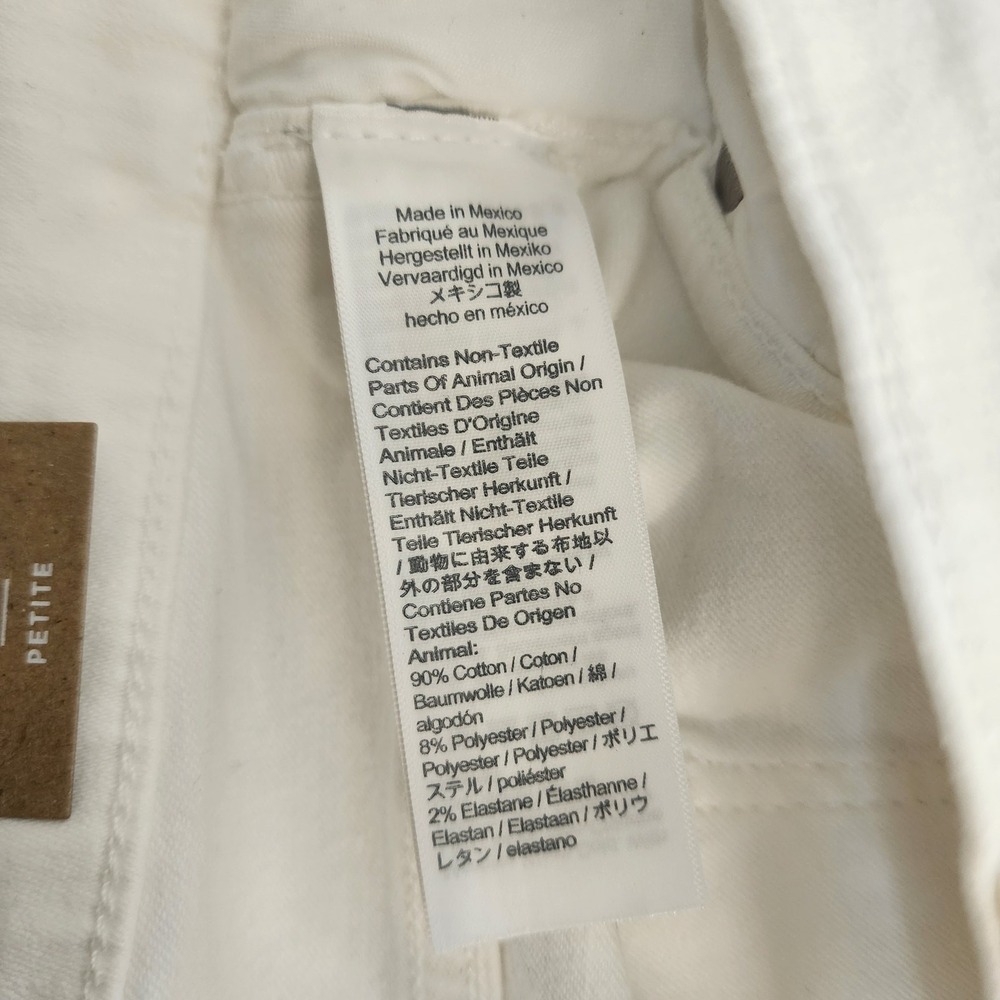Madewell 10" High-Rise Skinny Jeans White Button‎ Fly Raw Hem Womens 35 Petite - Picture 10 of 11